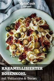 Wurziges Dinner Rezept Karamellisierter Rosenkohl Mit Fettuccine Bacon In 2020 Food Vegetable Pizza Vegetables