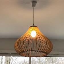 Bois Lampe Bois Shade Suspension Light Plafond Etsy Wooden Lamp Modern Lamp Shades Wooden Lampshade