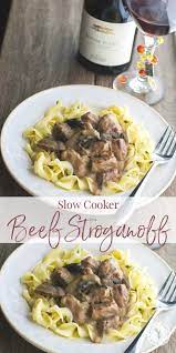 Beef Stroganoff Made With Tender Beef Cubes Slowly Simmered In A Slow Cooker Wi Slow Cooker Beef Stroganoff Stroganoff Slow Cooker Crockpot Recipes Slow Cooker