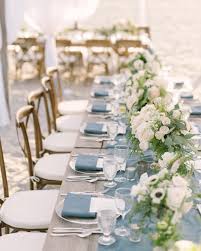Dusty Blue Table Decorations Blue Wedding Decorations Blue Themed Wedding Wedding Reception Tables