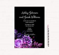 Black And Purple Wedding Invitation Template By Cardsforwedding Purple Wedding Invitations Black Wedding Invitations Gothic Wedding Invitations