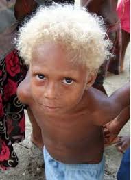 Child With Naturally Blonde Hair Melanesian People Black And Blonde People