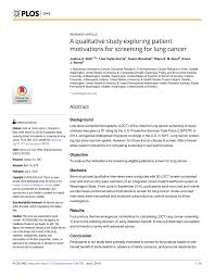Test your knowledge with our simple quiz! Pdf A Qualitative Study Exploring Patient Motivations For Screening For Lung Cancer