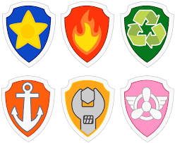 Kraftynook Paw Patrol Badges Png 745 611 Pixels Paw Patrol Christmas Paw Patrol Badge Paw Patrol Birthday