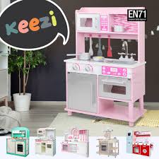 As your little one stirs, pours, and scoops, they'll be developing fine motor skills and improving concentration. Keezi Kids Kitchen Set Pretend Play Wooden Toys Cooking Childrens Utensils Food Ebay