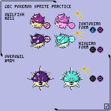 Pixel_Scorpion on Game Jolt: Round 2 of my GBC spriting exercise is  Qwilfish along with its His...