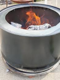 I added the crucial part to make my fire pit smokeless that most people forget. Made My Own Smokeless Fire Pit Similar To The Solo Stove Bonfire Made From A 55 Gallon Steel Drum Still Needs A Coat Of High Temp Paint Total Cost Was 25 Including