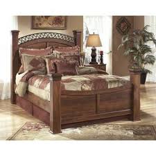 Dark reddish brown gabriela poster bedroom set 3 pcs queen: Signature Design By Ashley Gabriela Poster Bed B347 67 64 98
