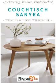 Couchtisch Sanyra Aus Wildeiche Massivholz Rund In 2020 Couchtisch Tisch Tischplatte Rund