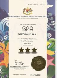 2, tower 1, jalan p5/6 presint 5, 62200 putrajaya 03 8000 8000 03 8891 7100 info@motac.gov.my. Yes We Has Been Classified 3 Star Reflexology And Family Spa By Ministry Of Tourism Arts And Culture Malaysia Picture Of Cozzyland Reflexology Family Spa Kuching Tripadvisor