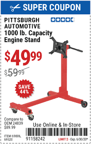 Lift auto engines for repair and maintenance easily with this knockdown engine hoist. Pittsburgh Automotive 1000 Lb Capacity Engine Stand For 49 99 Engine Stand Harbor Freight Tools Automotive