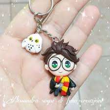 Harry Potter Keychain Edwige Owl Fimo Clay Harry Potter Keychain Polymer Clay Crafts Clay Crafts