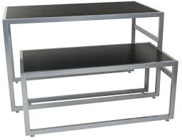 Nesting Display Tables Rectangular Set Of 2 Black Nesting Tables Retail Furniture Contemporary Design