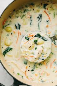 Creamy Chicken Gnocchi Soup Has A Thick And Rich Broth With Shredded Carrots Celery Ch Chicken Gnocchi Soup Olive Garden Gnocchi Recipes Soup Chicken Gnocchi