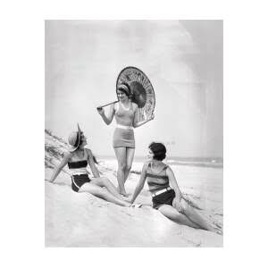 Vintage 1920s Swimsuit 1920s Three Smiling Women In Swimsuits By Vintage Images