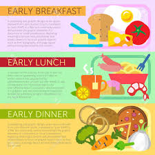 Food clip art mega bundle, clipart of breakfast lunch dinner, children eating clipart clipart and other 50 cliparts. Set Of Flat Design Concepts Of Early Meals Including Breakfast Royalty Free Cliparts Vectors And Stock Illustration Image 43500966