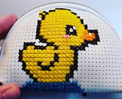 Rubber duck cross stitch patterns. Fo Stitched A Duck On A Target Bag For My Little Nephew To Use To Store His Masks He Is Obsessed With Ducks Can T Wait To Give It To Him Crossstitch