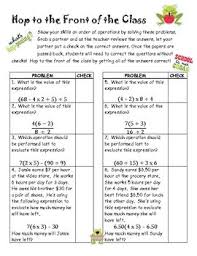 Order Of Operation Fun Activity Station Or Pair Check Review Order Of Operations Math Expressions Education Math
