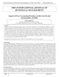 Pdf Impact Of Poor Accounting Practices On The Growth And Sustainability Of Smes