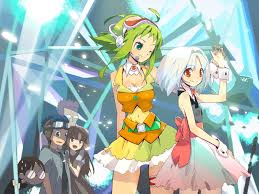 Do regular japanese girls sound normal? Two Green And White Anime Girls Singing On Stage Hd Wallpaper Wallpaper Flare