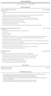 Professional export specialist resume examples & samples. Customs Specialist Resume Sample Mintresume