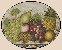 With over 17,000 cross stitch patterns, leaflets and books available, we're sure you can find the perfect pattern! Large Oval Fruit Basket Cross Stitch Pattern Approx 23x18 25 Color Key Chart