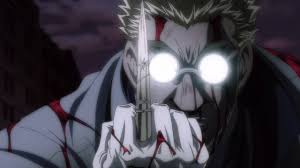 Finding God In Hellsing And Drifters A long, hooded cloak conceals his face and his long robe covers most of his body save for his arms and hands, both of which bear a number of scars. finding god in hellsing and drifters