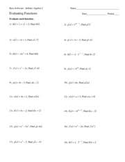Infinite algebra 2 covers all typical algebra 2 material, beginning with a few major algebra 1 concepts and going through trigonometry. Evaluating Functions Kuta Software Infinite Algebra 2 Name Evaluating Functions Date Period Evaluate Each Function 1 H T T 2 3 Find H 6 2 G A 3 3 Course Hero