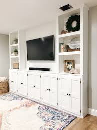 It ate 3 pcs of 4x8ft 3/4 plyboard the size of this cabinet. Diy Tv Built Ins Just Call Me Homegirl