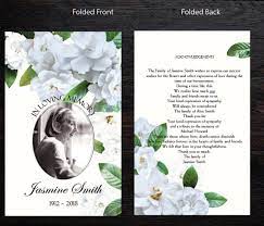 Ivory White Gardenias Printable Memorial Program Printable Etsy Funeral Program Template Funeral Programs Memorial Program