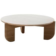 Tripod Coffee Table In White Oak And Travertine Coffee Table White Oak Coffee Table Coffee Table Square