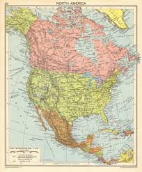Prior to the departure of 31 canadian brigade group (31 cbg) personnel from camp atterbury, indiana, canadian soldiers observed us national guard soldiers pl. North America In 1942 Second World War Us Canada Mexico 1942 Old Vintage Map