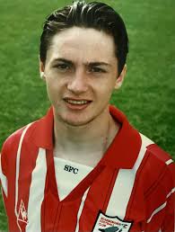 Three iconic Scarborough FC players in 1971, (L to R) keeper Ted Smethurst  and strikers Jeff Barmby and Tony Lee