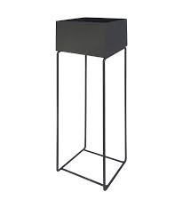 2er Set Blumentopf Im Gestell Metall Stander Ubertopf Planzen Kubel Pflanzkubel Auf Beinen Deko Modern Design Eckig Grau Blumentopf Pflanzkubel Metallgestell