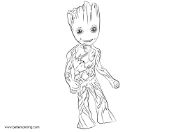 How to draw a feather. Free Printable Baby Groot Coloring Pages Novocom Top