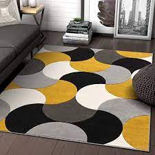 Well Woven Hilda Gold Modern Geometric Circles Boxes Pattern Area Rug 810 7 10 X 10 6 Https Grey And Yellow Living Room Rugs In Living Room Yellow Living Room