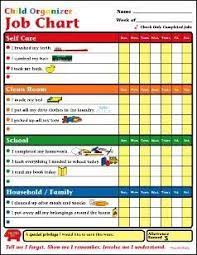 Job Chart Child Organizer Job Chart Kids Parenting