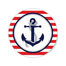 Red And Navy Blue Ahoy Nautical Anchor Classic Round Sticker Zazzle Com In 2021 Nautical Theme Birthday Nautical Nautical Themed Party