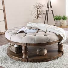 Leather ottoman coffee tables *see offer details. Furniture Of America Patterson Rustic Linen Tufted Ottoman Coffee Table Walmart Com Walmart Com