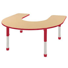 Chunky Leg Preschool Horseshoe Shaped Classroom Adjustable Height Activity Tables Available In A Variety Of Colors Activity Table Ecr4kids Kids Activity Table