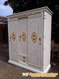 Almari Pakaian Motif Peluru Warna Putih Lemari Pakaian Kamar Tidur Mewah Set Kamar Tidur