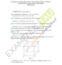 Elevii au avut de rezolvat, la. Rezolvari Subiecte Matematica Evaluare Nationala Clasa 8 2020