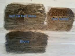 Our Hard Wood Hickory Floors With 3 Stain Samples Dark Walnut Ebony And A 50 50 Mix Of Ebony And Dark Walnu Hickory Flooring Wood Floor Colors Floor Colors