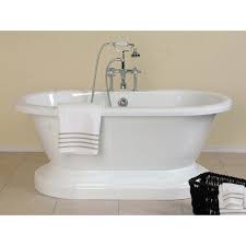 Mansfield Acrylic Double Ended Pedestal Tub Rim Faucet Drillings Pedestal Tub Free Standing Tub Acrylic Tub