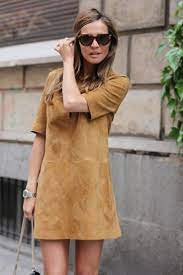 The Suede Trend Is Upon Us This Is How You Wear It Outfits And Ideas Just The Design Suede Dress Outfit Street Style Dress Fashion