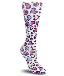 Cutieful Leopard Hearts Wide Calf Knit Compression Socks In 2021 Calf Compression Socks Compression Socks Nurse Socks
