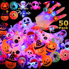 Led Glow Party Favors For Kids 50pc Light Up Glow In The Dark Party Supplies 32 Finger Lights 13 Glow Rings 5 Led Glasses Bulk Halloween Prizes Today Only Amazon Deal