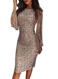 Happy Sailed Women Party Dresses Tassle Sleeve Bodycon Fi Https Www Amazon Com Dp B07kf37mkt R Bodycon Evening Dress Midi Dress Party Sequin Bodycon Dress