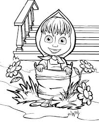 Masha is a child who is famous for being naughty and hyperactive. Online Coloring Pages Coloring Page Masha In The Bucket Masha And The Bear Coloring Pages For Kids