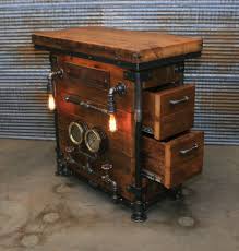 Steampunk Industrial Pub Or Bar Table Barnwood Steam Gauge Rai Steampunk Furniture Steampunk Home Decor Industrial Furniture